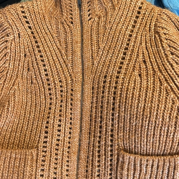 & other stories zip cardigan brown chunky size US small - Picture 12 of 16